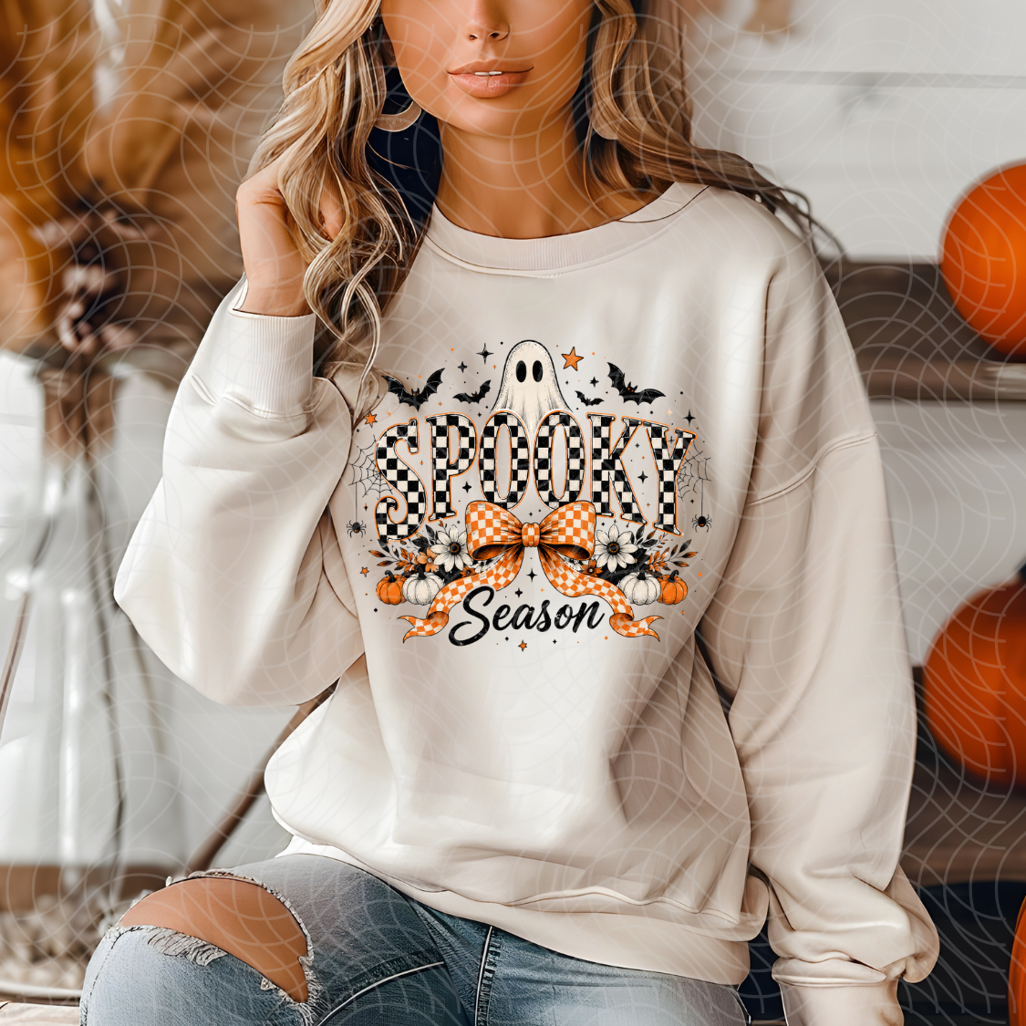 SPOOKY SEASON CHECKERED - DTF TRANSFER