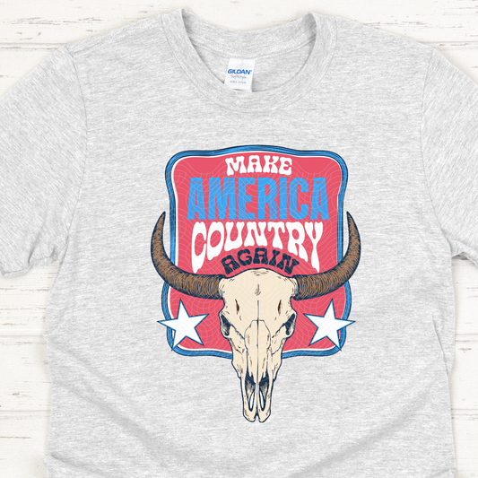 COUNTRY AGAIN RED/BLUE NO DISTRESS - DTF TRANSFER