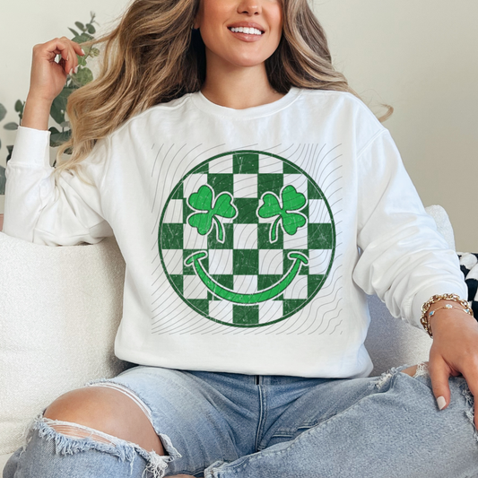 CLOVER SMILEY CHECKERED - DTF TRANSFER