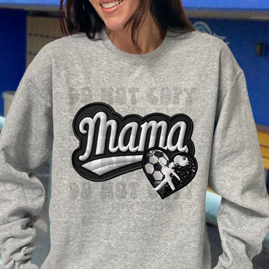 MAMA FAUX EMBROIDERY SOCCER/COLOR GUARD - DTF TRANSFER