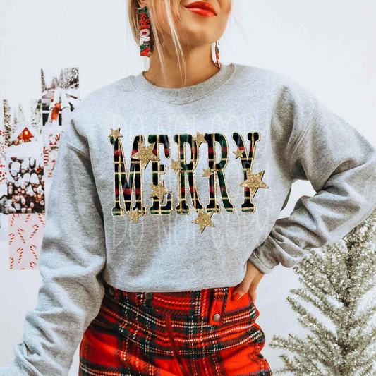 MERRY CHRISTMAS PLAID - DTF TRANSFER