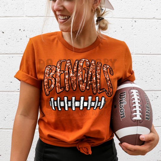 BENGALS - FAUX SEQUIN - DTF TRANSFER