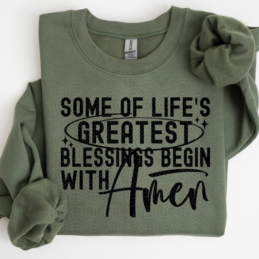 BLESSINGS AMEN BLK - DTF TRANSFER