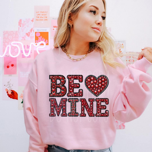 BE MINE FAUX RHINESTONES - DTF TRANSFER