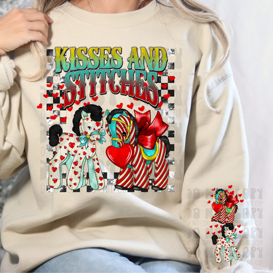 KISSES AND STITCHES W/ SLEEVE - DTF TRANSFER
