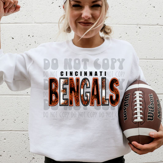 CINCIN FOOTBALL STRIPES FAUX EMBROIDERY - DTF TRANSFER