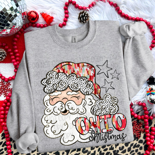 WHIMSICAL SANTA OHIO CHRISTMAS - DTF TRANSFER