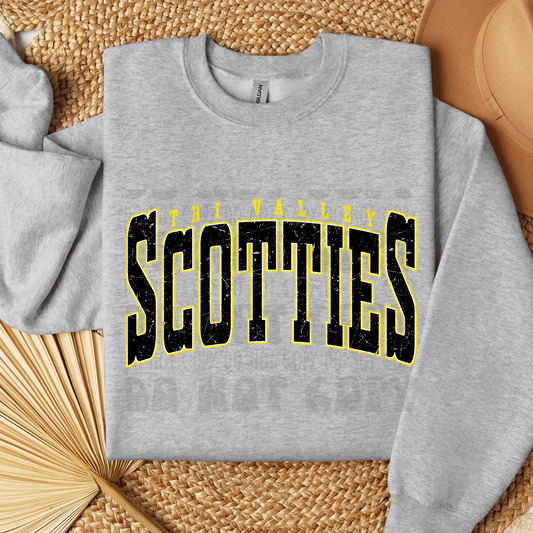 SCOTTIES VARSITY ARCHED DISTRESSED - DTF TRANSFER