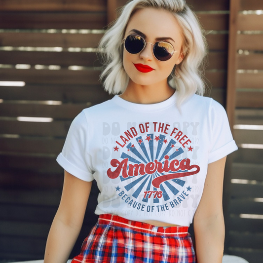 AMERICA CIRCLE DISTRESSED - DTF TRANSFER