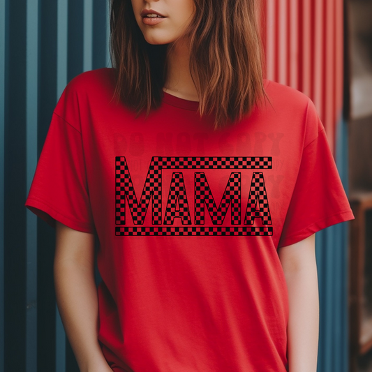 MAMA BLK CHECKERED - DTF TRANSFER