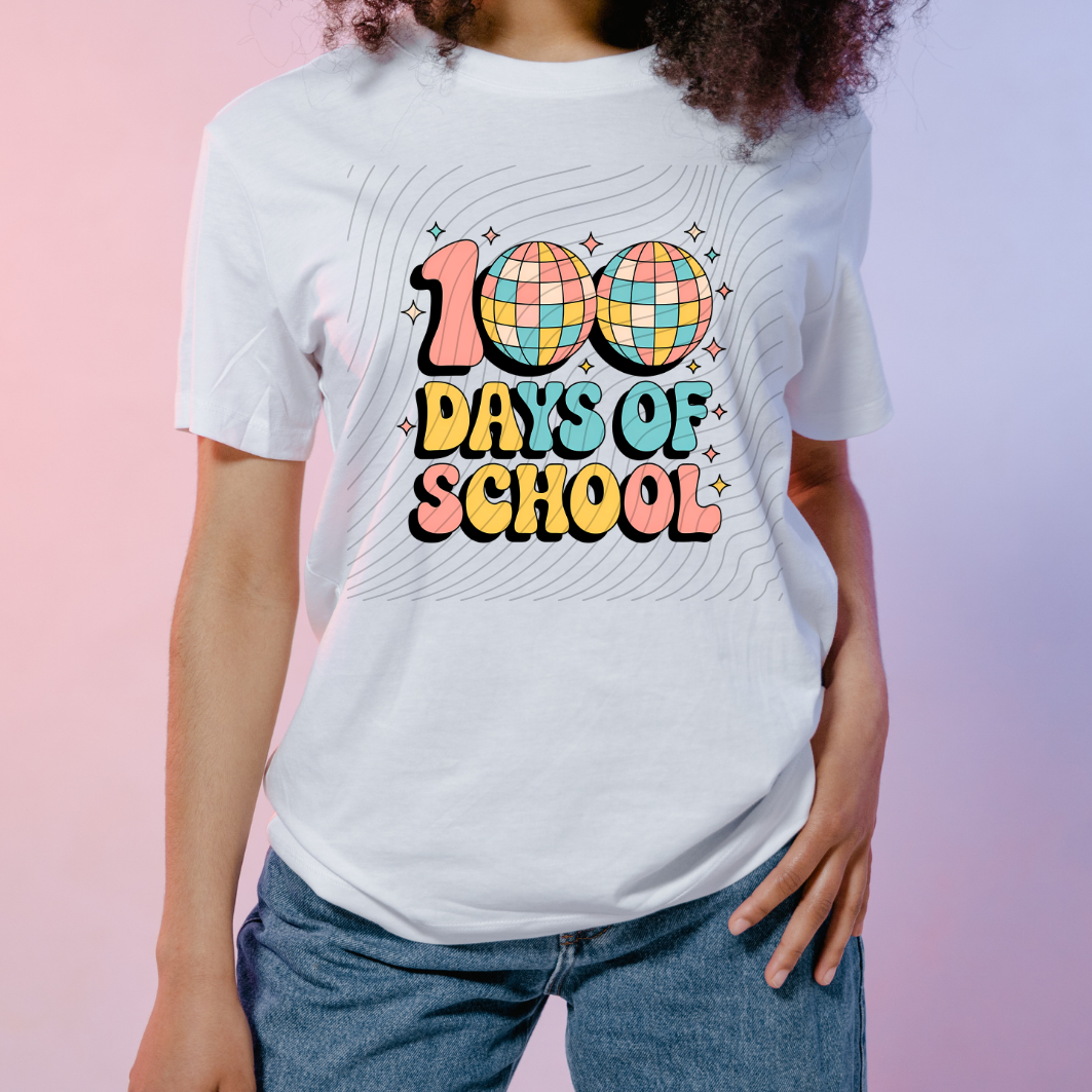 100 DAYS OF SCHOOL DISCO BALLS - DTF TRANSFER