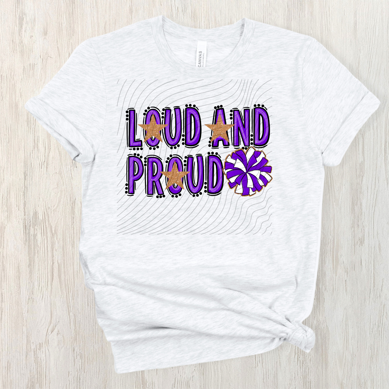 CHEER LOUD AND PROUD, PURPLE - DTF TRANSFER