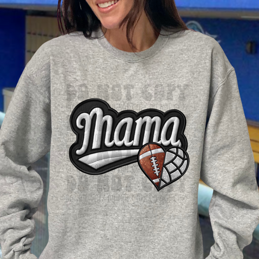 MAMA FAUX EMBROIDERY FOOTBALL/VOLLEYBALL - DTF TRANSFER