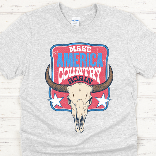 COUNTRY AGAIN RED/BLUE DISTRESSED - DTF TRANSFER