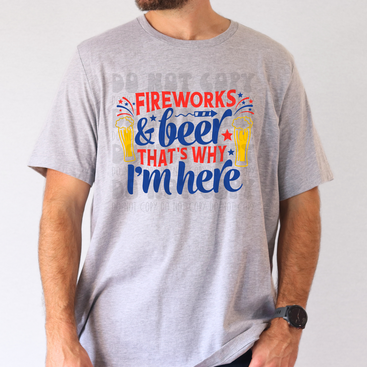 FIREWORKS AND BEER - DTF TRANSFER