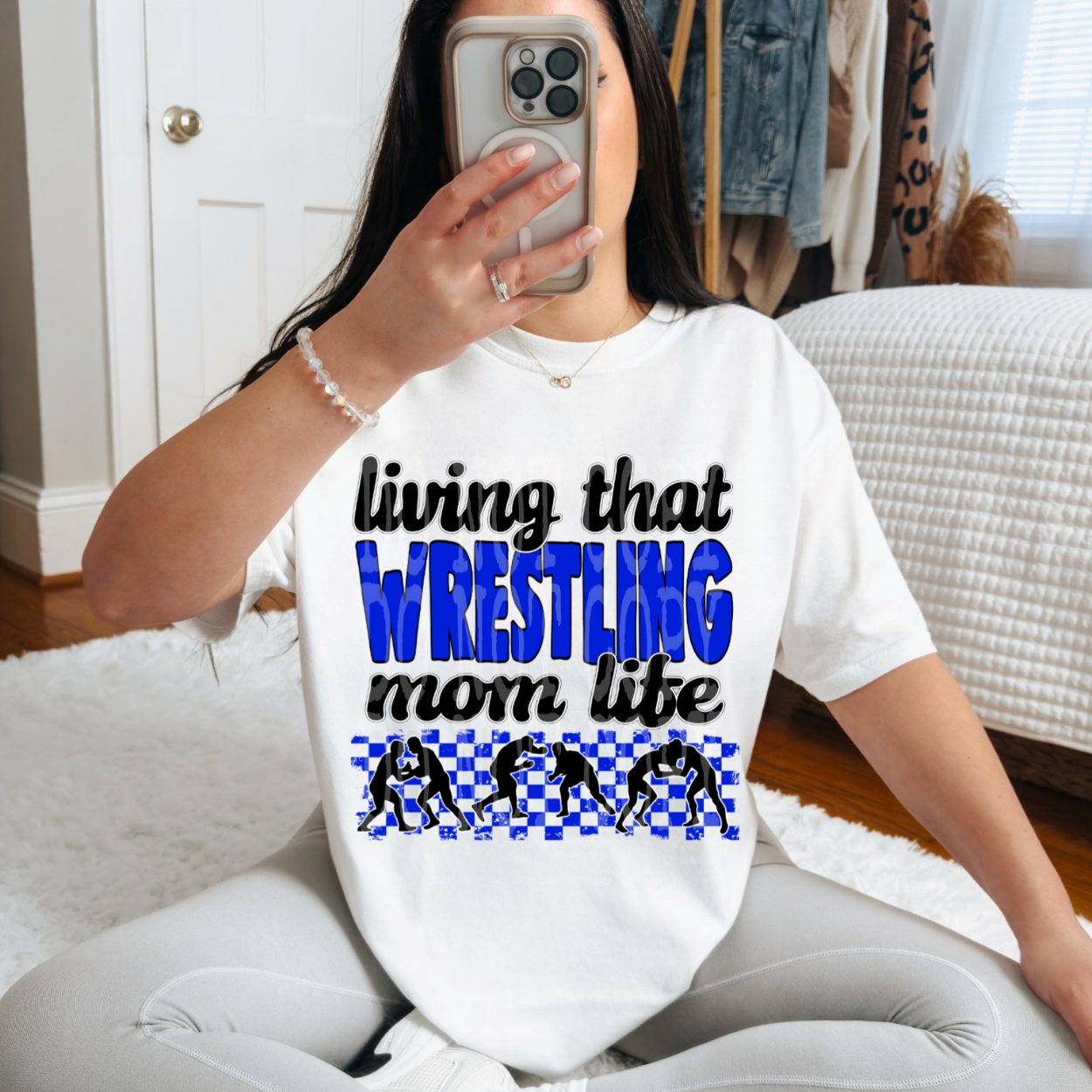 WRESTLING MOM LIFE BLUE - DTF TRANSFER