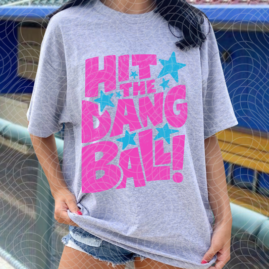 HIT THE DANG BALL PINK VINTAGE - DTF TRANSFER