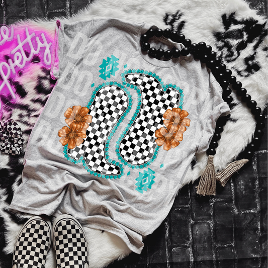 CHECKERED BOOTS - DTF TRANSFER