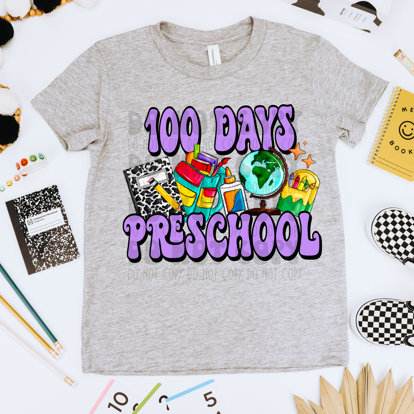 100 DAYS OF PRESCHOOL PURPLE - DTF TRANSFER