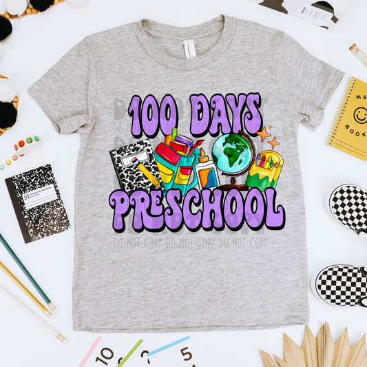 100 DAYS OF PRESCHOOL PURPLE - DTF TRANSFER