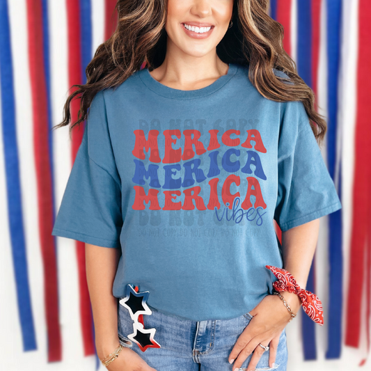 MERICA VIBES WAVY - DTF TRANSFER
