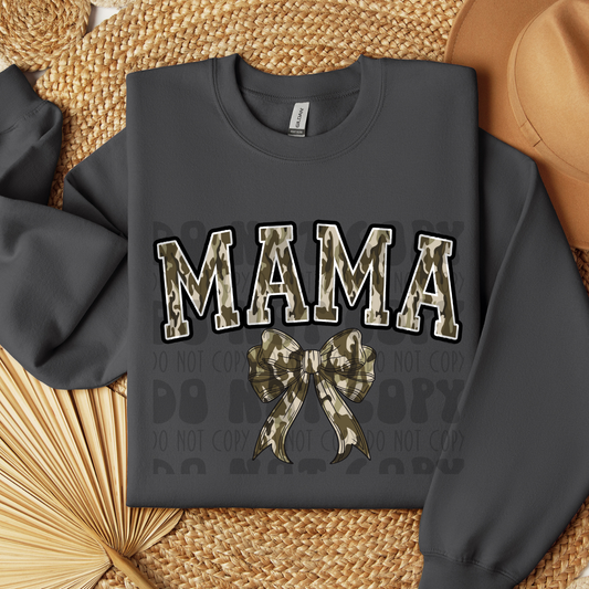 MAMA CAMO VASITY WITH BOW - DTF TRANSFER