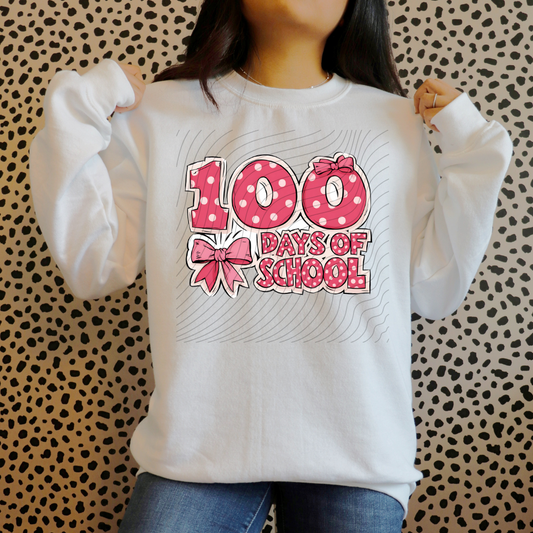 100 DAYS OF SCHOOL PINK POLKA DOT - DTF TRANSFER