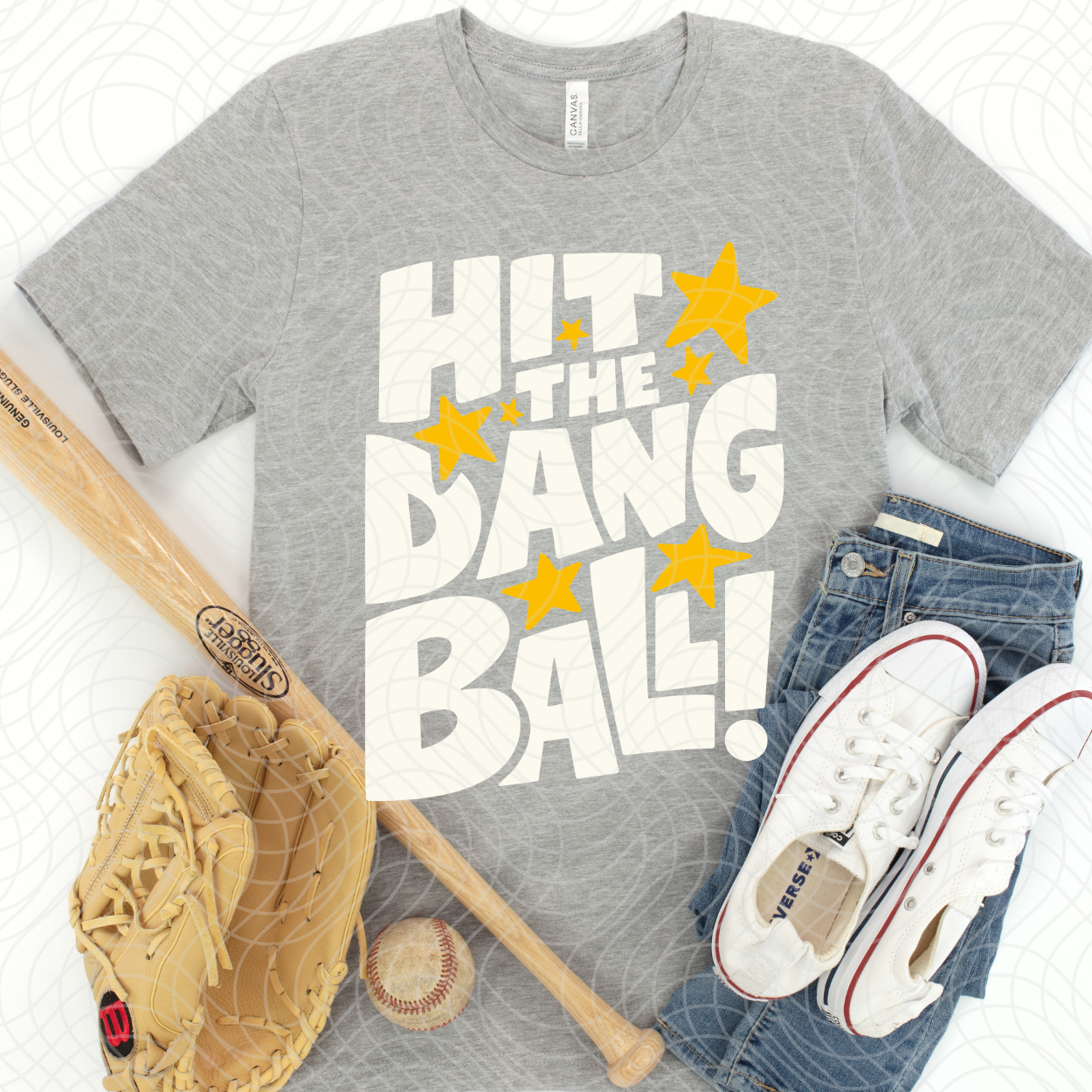 HIT THE DANG BALL WHITE - DTF TRANSFER