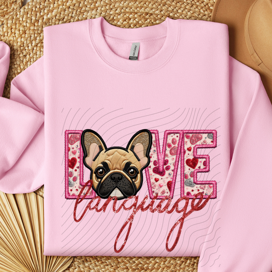 FRENCHIE- FAWN, FAUX EMBROIDERY & FAUX SEQUINS - DTF TRANSFER