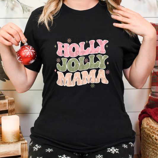 HOLLY JOLLY MAMA WAVY - DTF TRANSFER