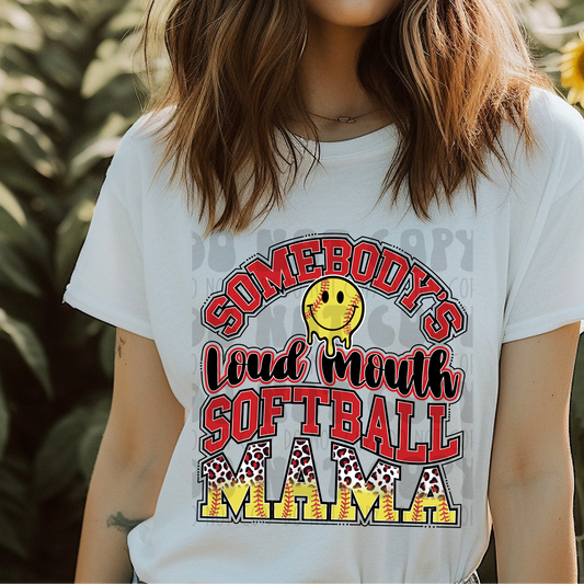 LOUD MOUTH SOFTBALL MAMA - DTF TRANSFER