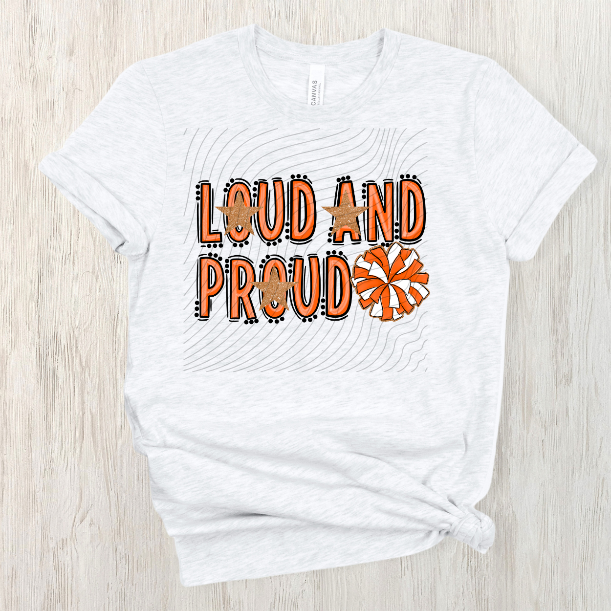 CHEER LOUD AND PROUD, ORANGE - DTF TRANSFER