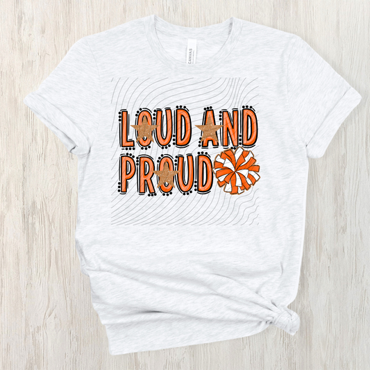 CHEER LOUD AND PROUD, ORANGE - DTF TRANSFER