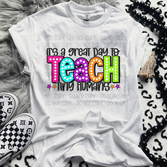 TEACH TINY HUMANS BRIGHT COLORS - DTF TRANSFER