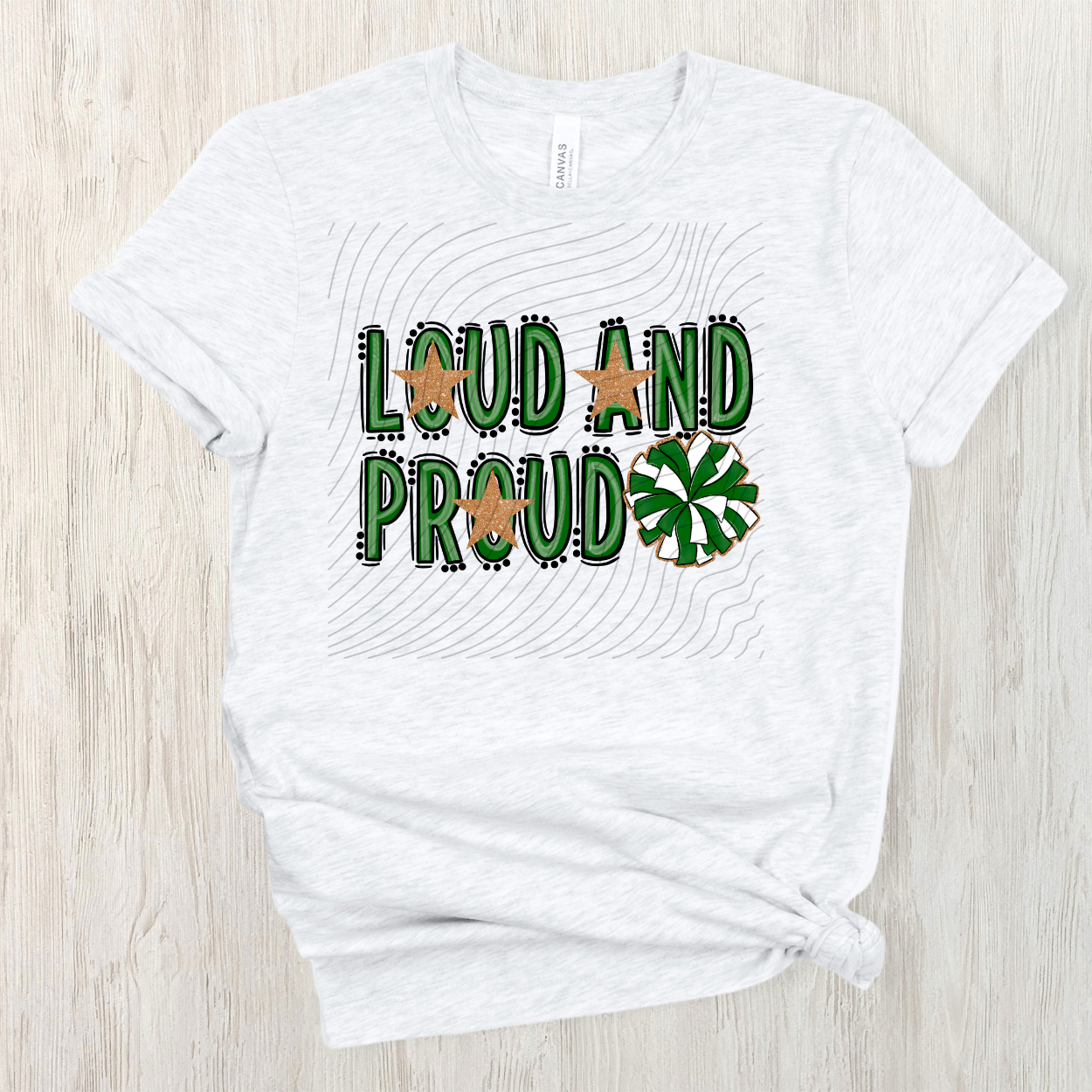 CHEER LOUD AND PROUD, GREEN - DTF TRANSFER