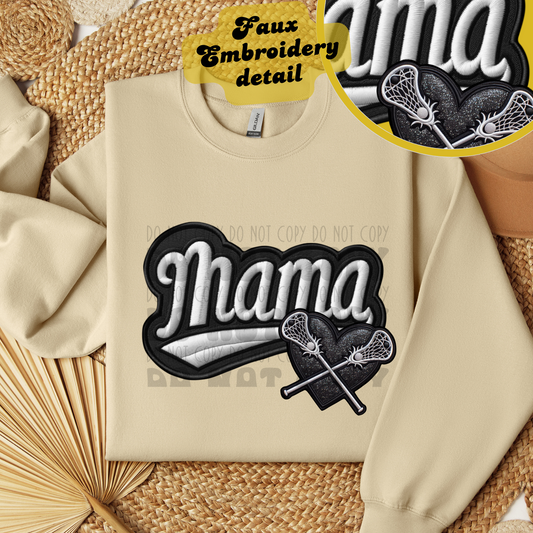 MAMA FAUX EMBROIDERY LACROSSE - DTF TRANSFER
