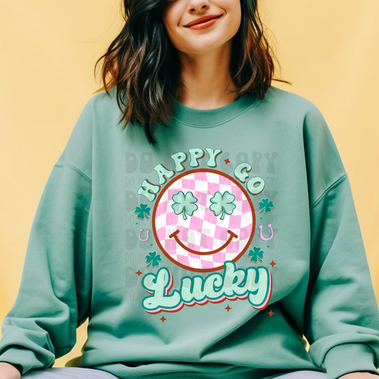 HAPPY GO LUCKY NO DISTRESS - DTF TRANSFER