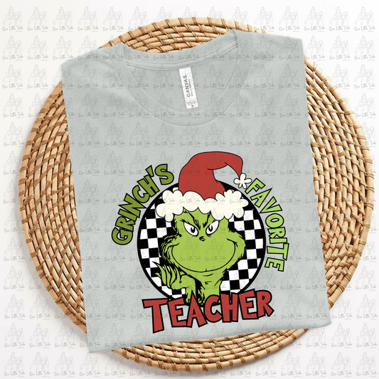 GREEN GUY FAV TEACHER - RED - DTF TRANSFER
