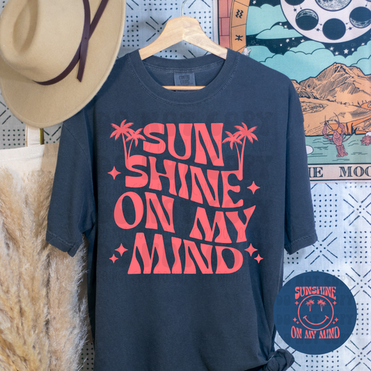SUNSHINE ON MY MIND CORAL W/POCKET - DTF TRANSFER
