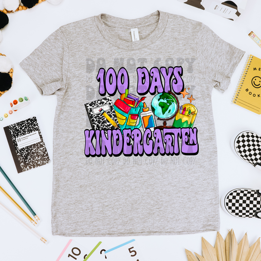 100 DAYS OF KINDERGARTEN PURPLE - DTF TRANSFER