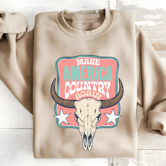 COUNTRY AGAIN TEAL DISTRESSED - DTF TRANSFER