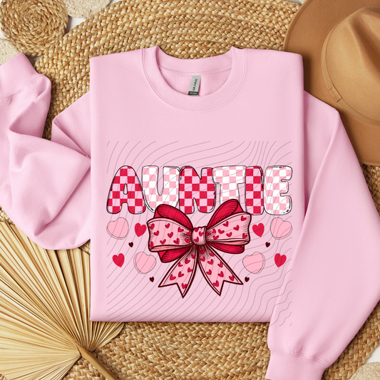 AUNTIE PINK RED CHECK - DTF TRANSFER