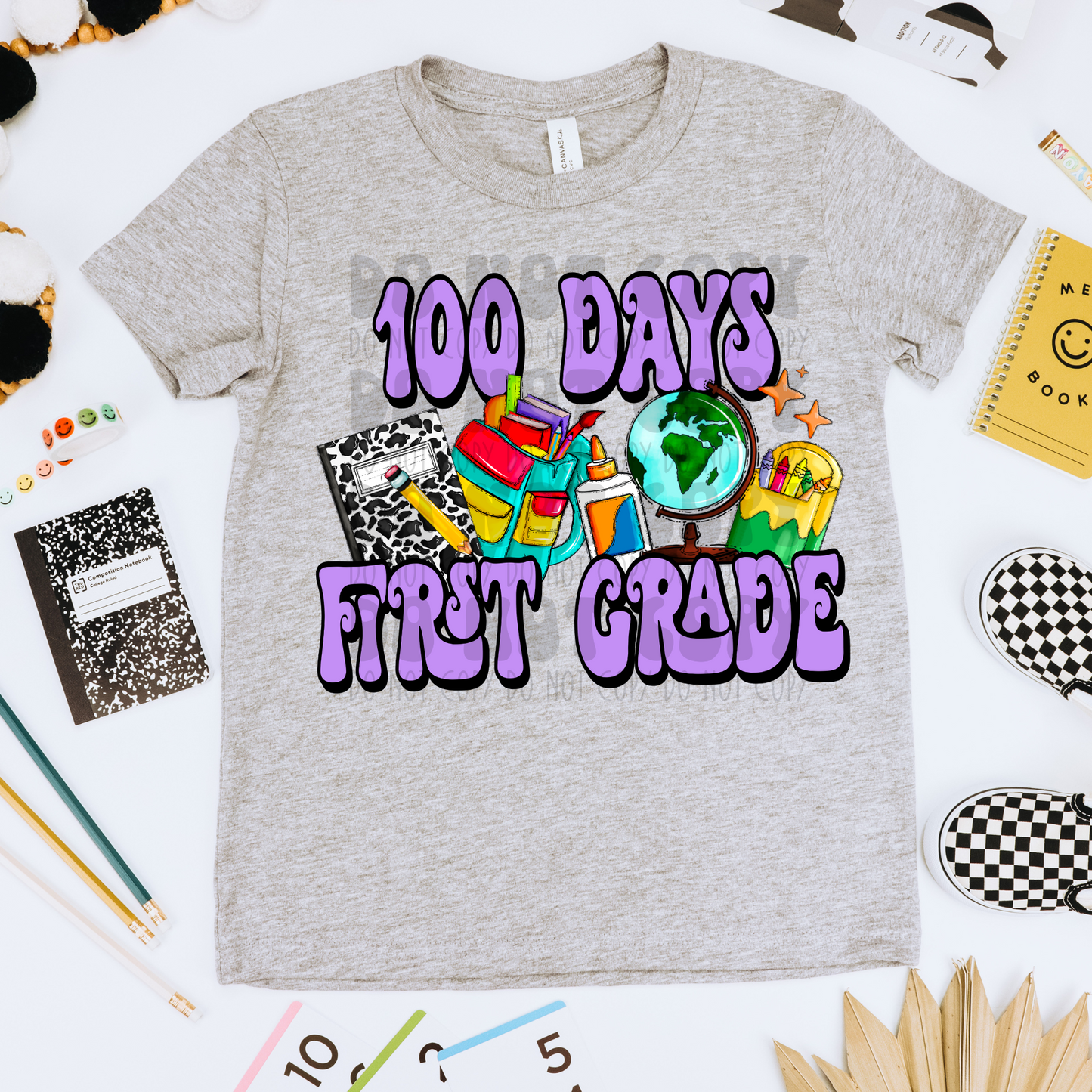100 DAYS OF 1ST GRADE PURPLE - DTF TRANSFER