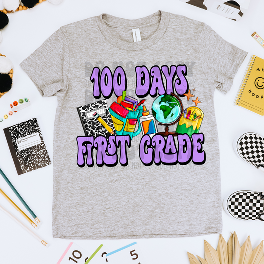 100 DAYS OF 1ST GRADE PURPLE - DTF TRANSFER