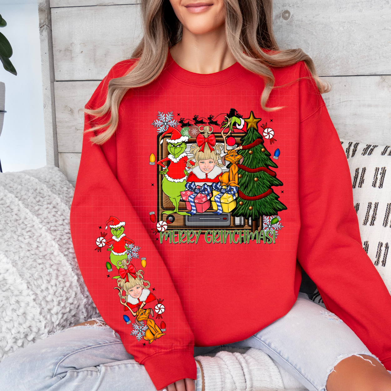 MERRY G R I NCH MAS W/SLEEVE - DTF TRANSFER