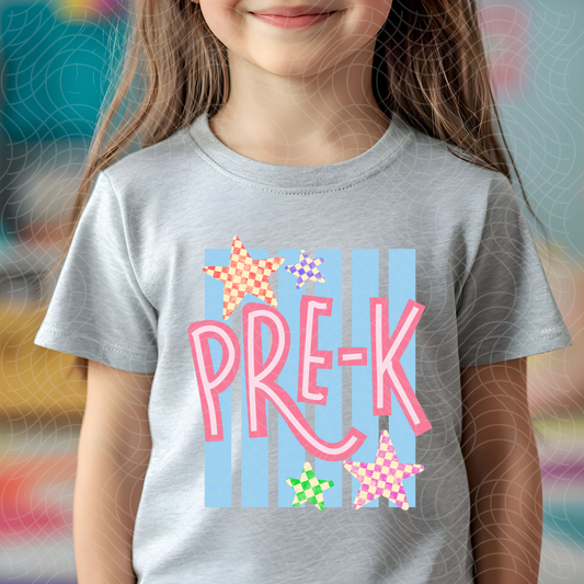 PRE K STAR STRIPE - DTF TRANSFER