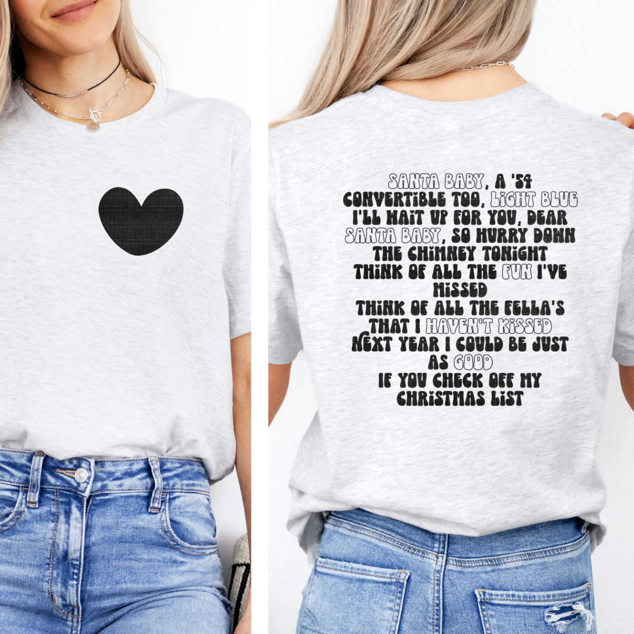 SANTA BABY W/ HEART POCKET - DTF TRANSFER