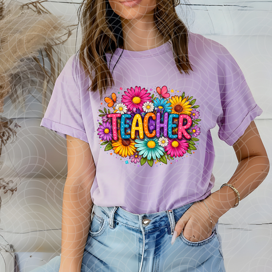 TEACHER FLOWER - DTF TRANSFER