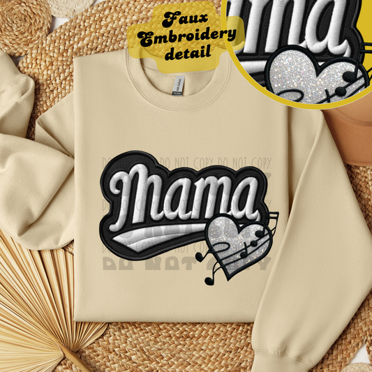 MAMA FAUX EMBROIDERY BAND - DTF TRANSFER