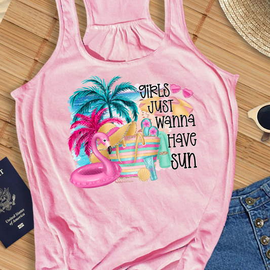 GIRLS JUST WANNA HAVE SUN - DTF TRANSFER